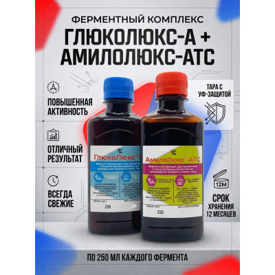 Комплект Амилолюкс-АТС 250мл + Глюколюкс-А 250мл + пипетка + инструкция