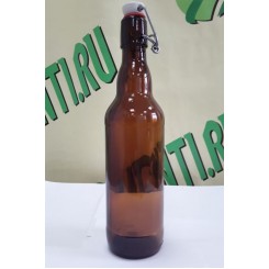 Бутылка с бугельной пробкой, коричневая, 0,5 л