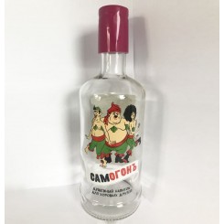Бутылка с декором САМОГОН №1, 0,5л, пробка, термоусадка